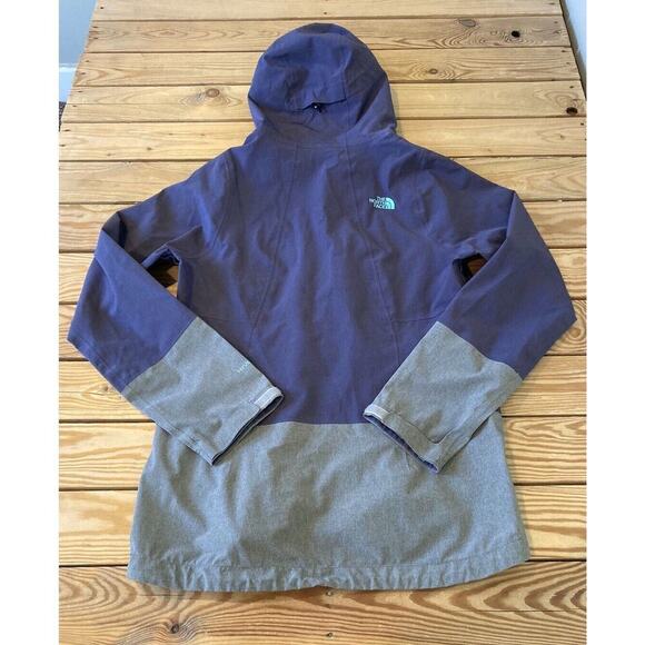 The North Face Full Zip Waterproof Hooded Jacket Size Medium Women’s Purple Grey - Picture 2 of 9